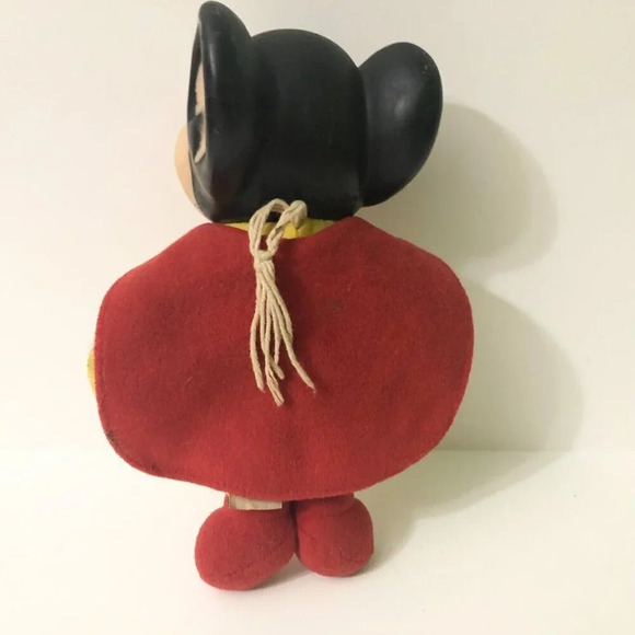 1988 Vintage Viacom Vinyl Head Mighty Mouse Plush Toy 8 Inch Tall - Picture 5 of 16